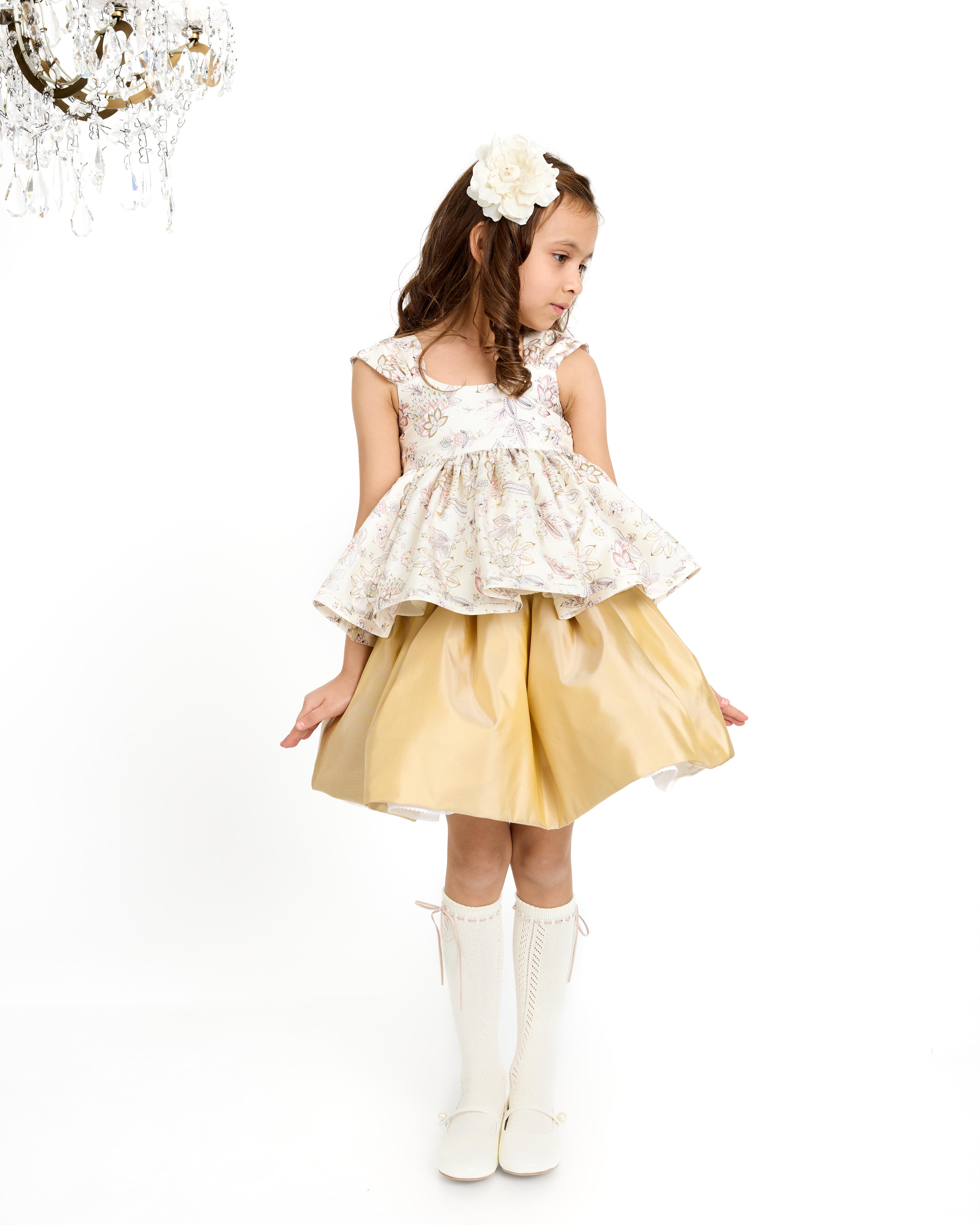 Silk Hair Flower in Pearled Ivory