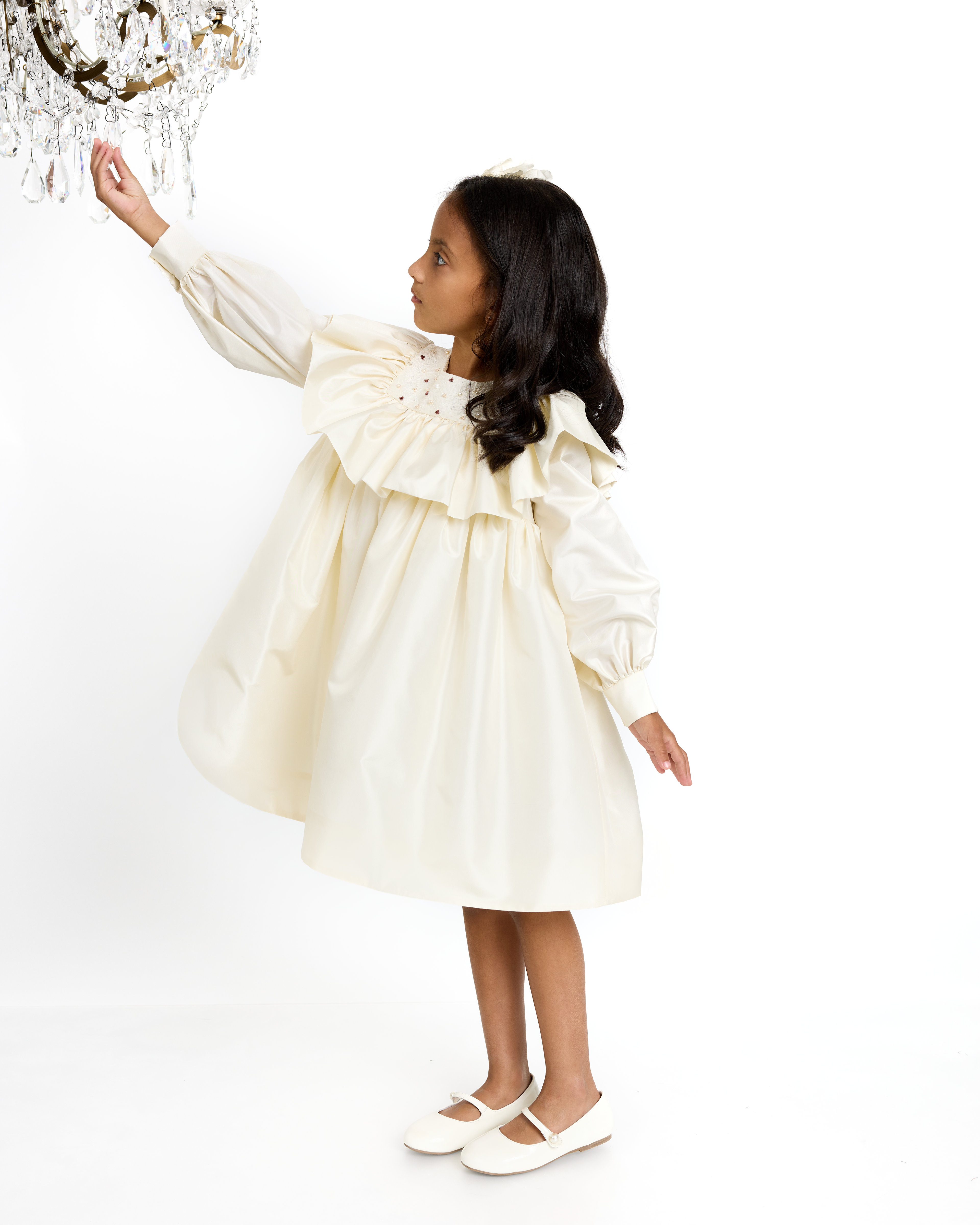 The Lennox Dress In Pearled Ivory