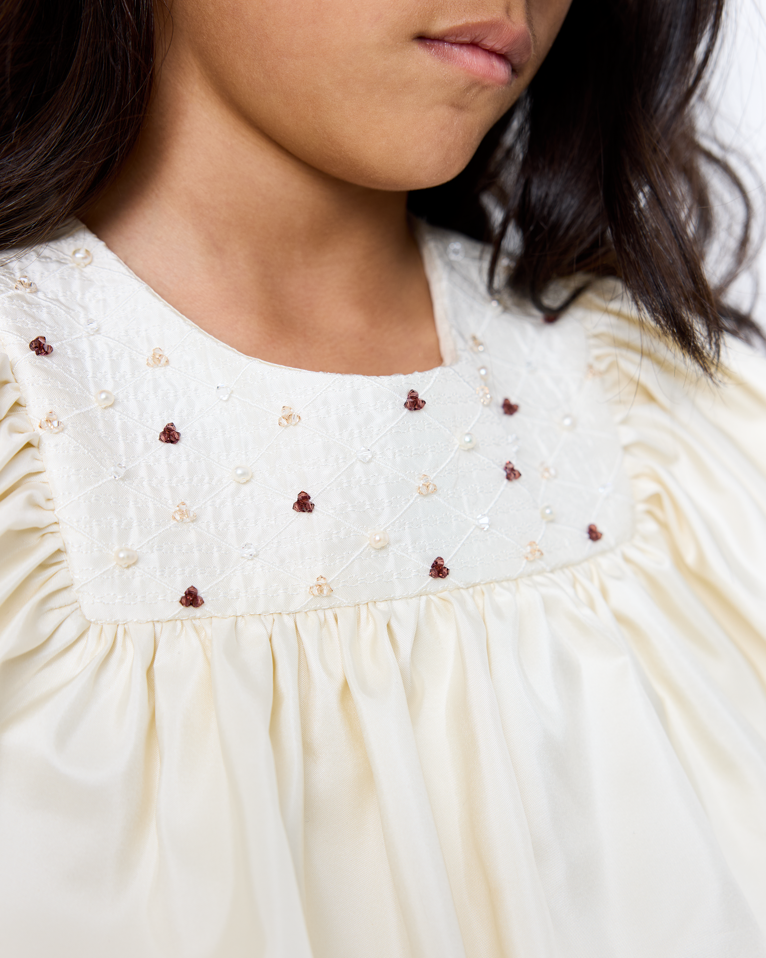 The Lennox Dress In Pearled Ivory