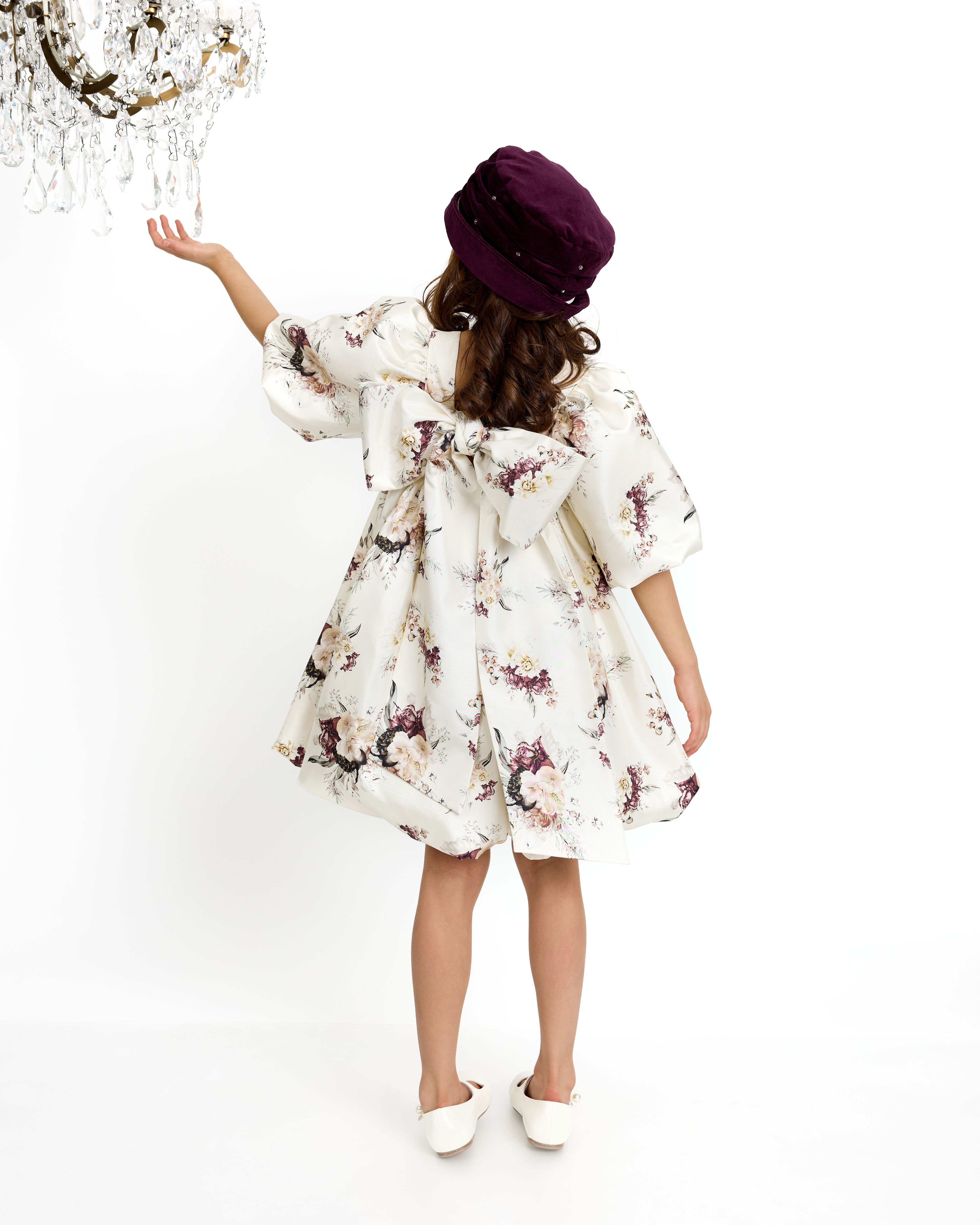 The Mini Puff Dress in Claret