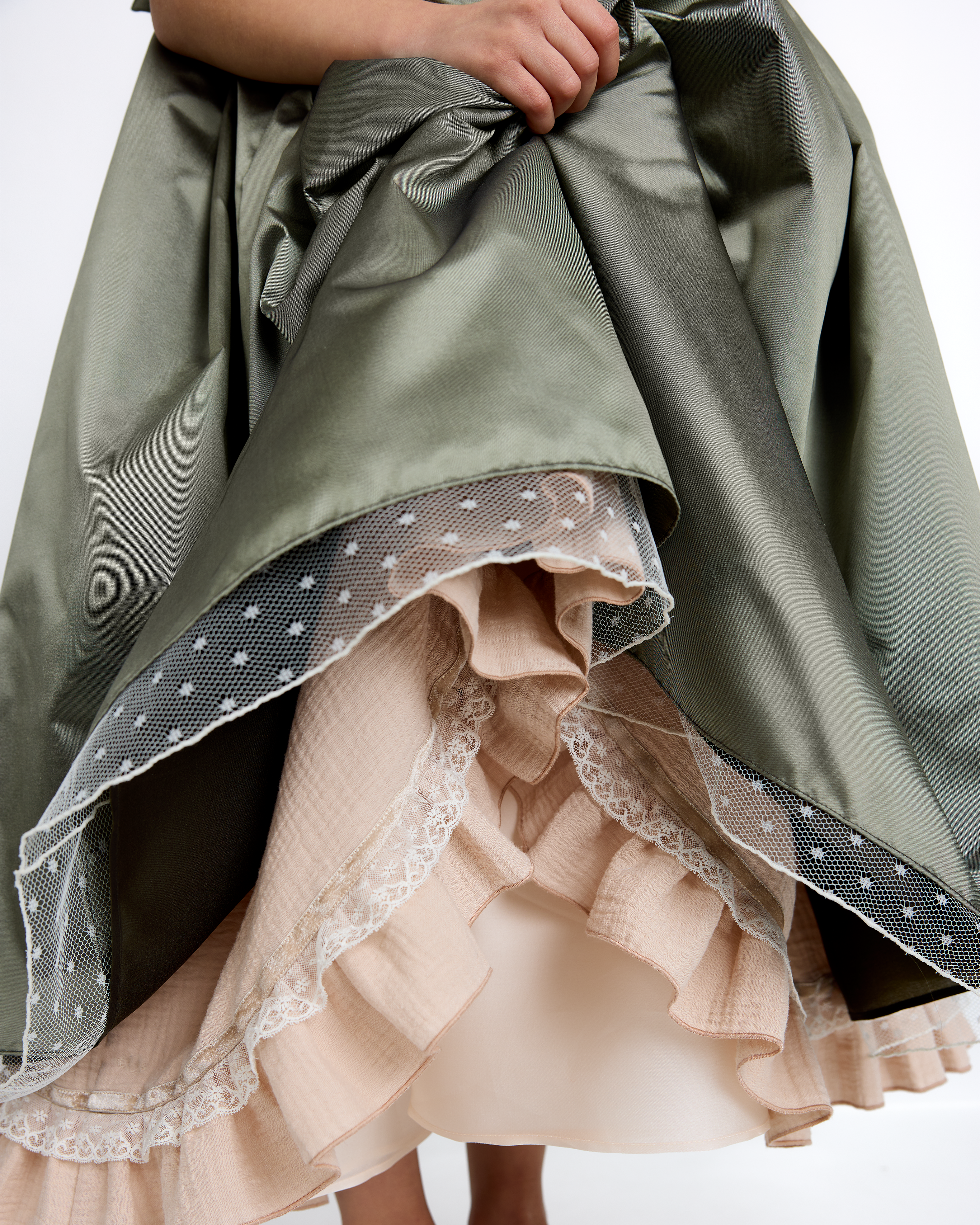 The Liora Overdress in Deep Lichen