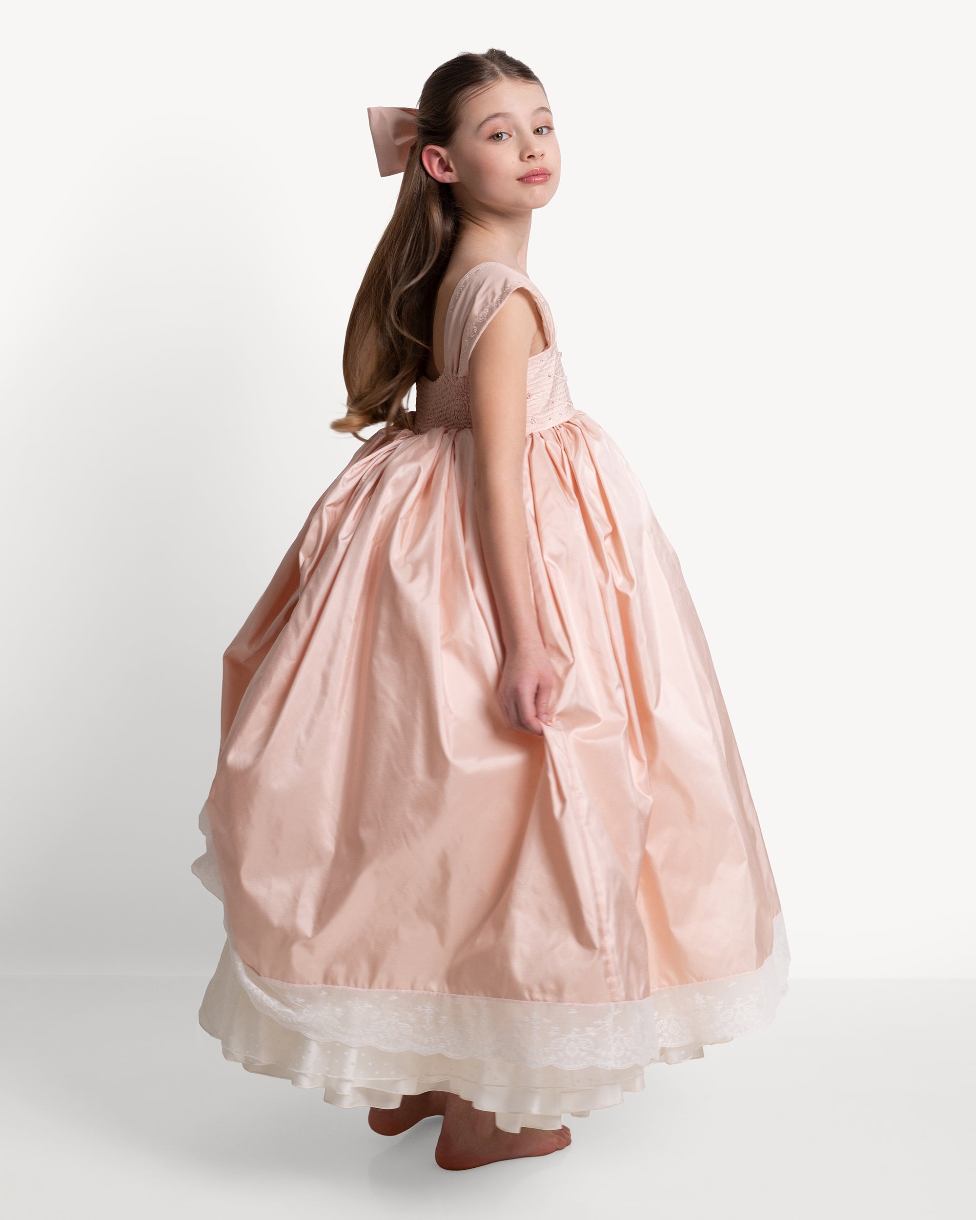 The Tea Dress in Peach Bisque