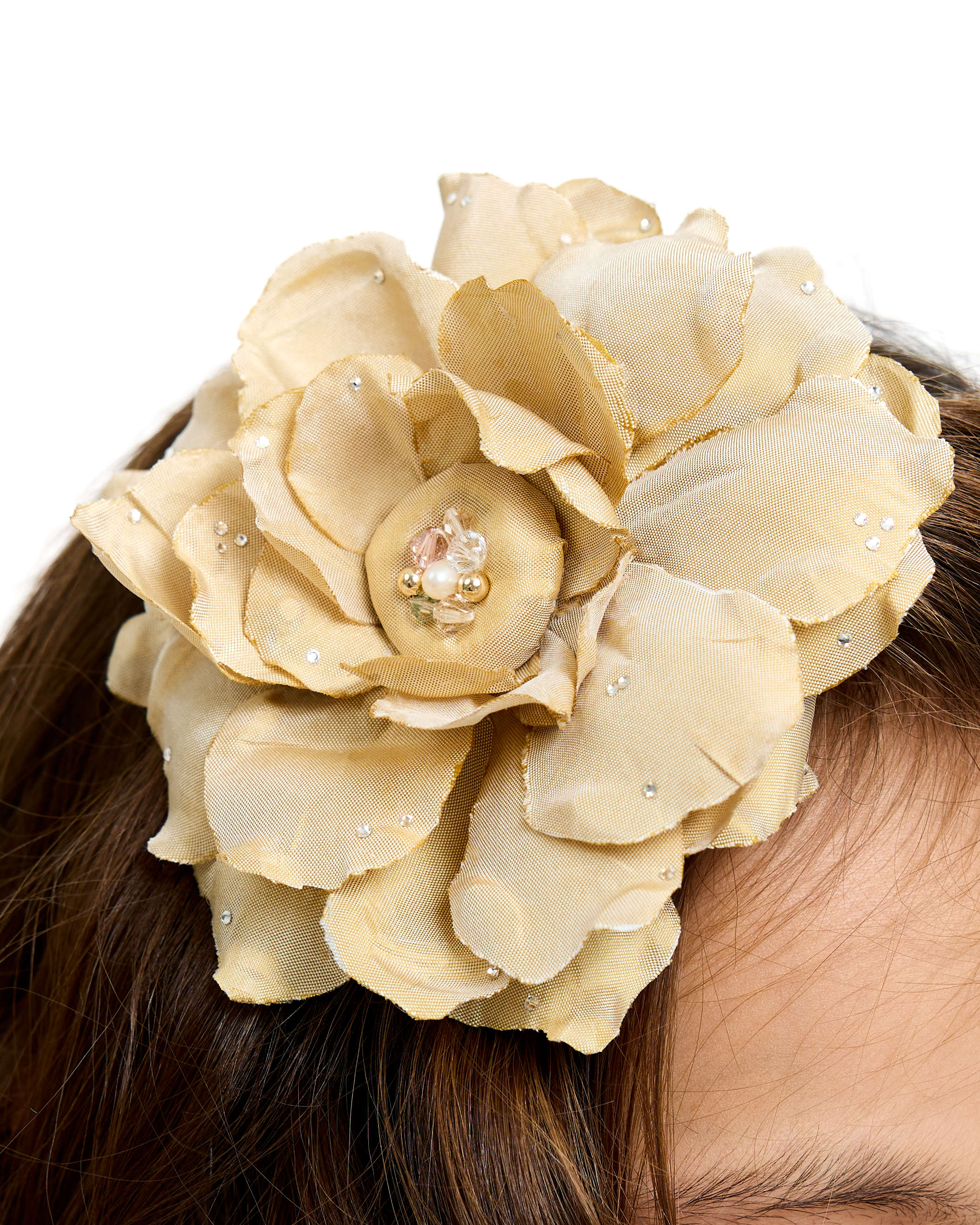 Silk Hair Flower in Spun Gold (Copy)