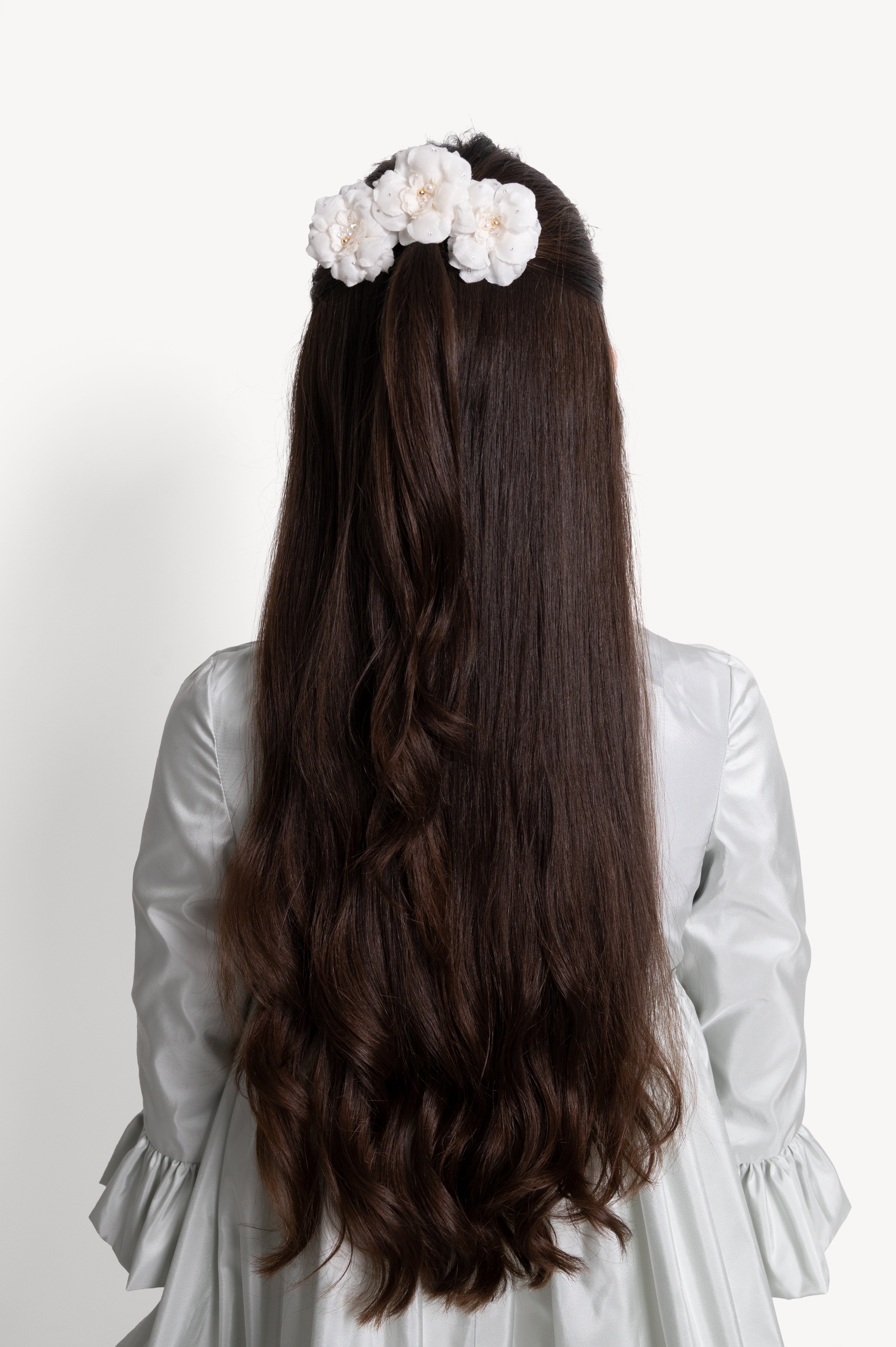 Petite Silk Hair Flower in White