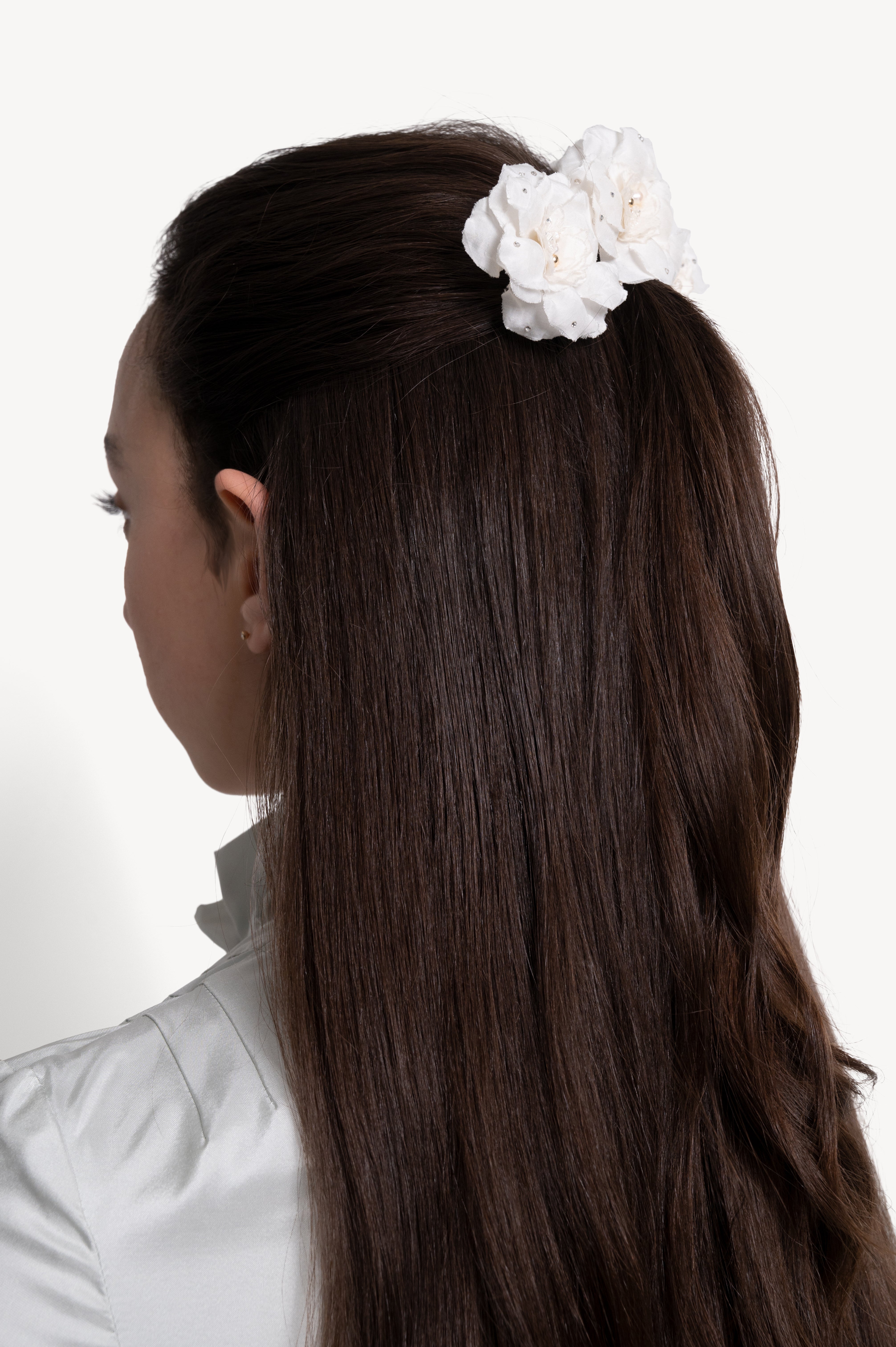 Petite Silk Hair Flower in White